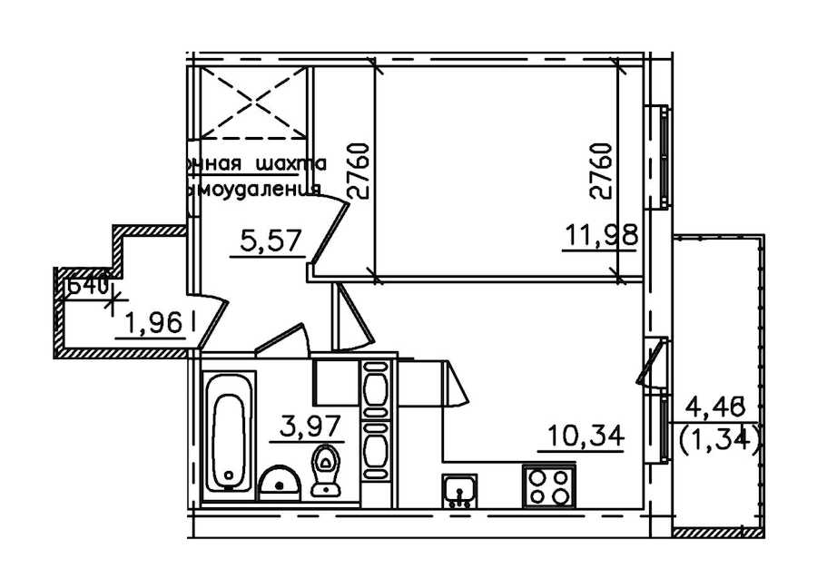 Однокомнатная квартира в : площадь 35.16 м2 , этаж: 12 – купить в Санкт-Петербурге